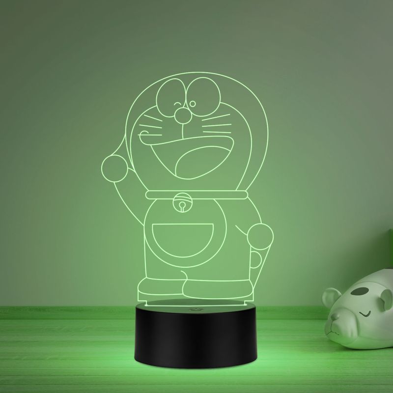 3D Illusion Doraemon Anime Led Night Lamp with Multicolored Kids Room & Home Decoration Lamp Best Birthday Gift for Children Girls Boys